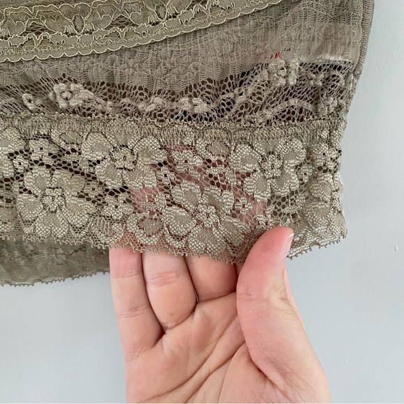 Intimately Free People Taupe Lace Scalloped Bandeau Bra Size Small - Picture 4 of 8